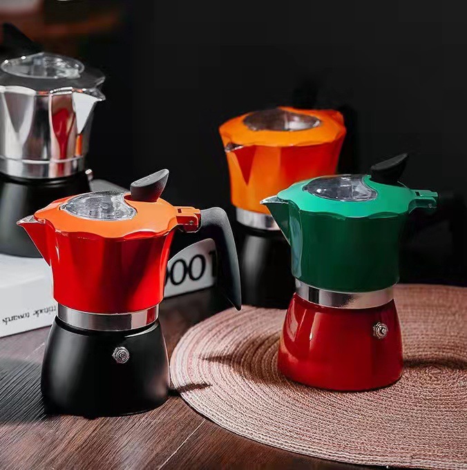 Hero Coffee Equipment - 투컬러 150/300ML 비주얼 커버 모카포트 세트