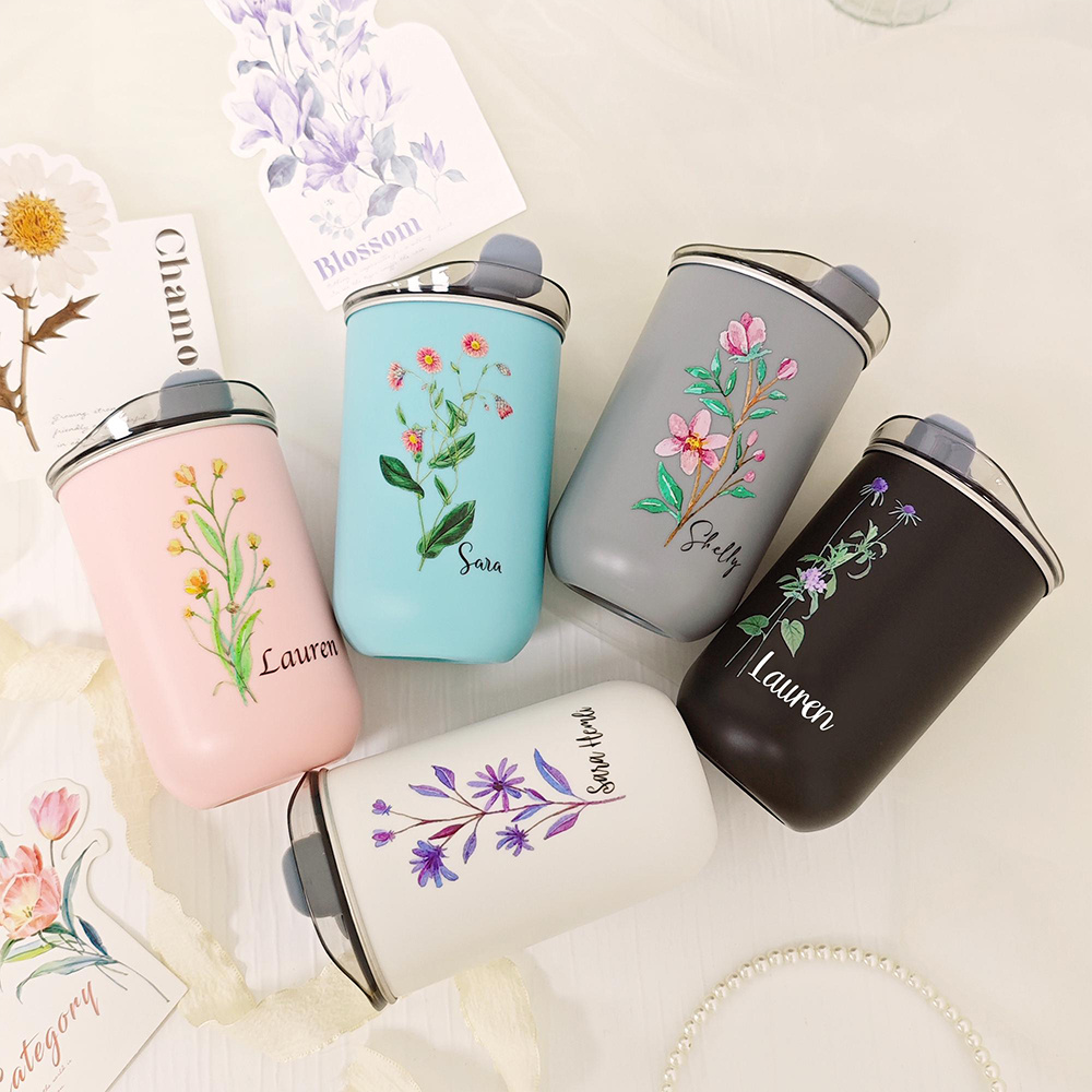 맞춤형 태어닝 플라워 스테인리스 스틸 텀블러(플립 뚜껑 - Outdoor Coffee Equipment 리뷰 및 가격
