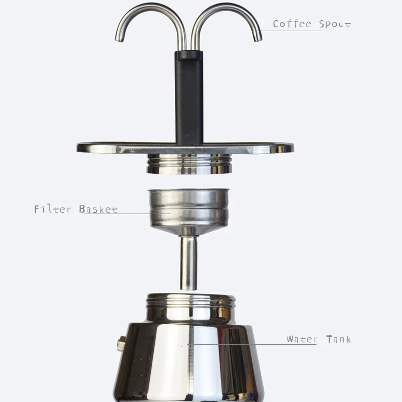 200ML 미니 모카 포트 더블 튜브 304 스테인레스 - Hero Coffee Equipment 리뷰 및 가격