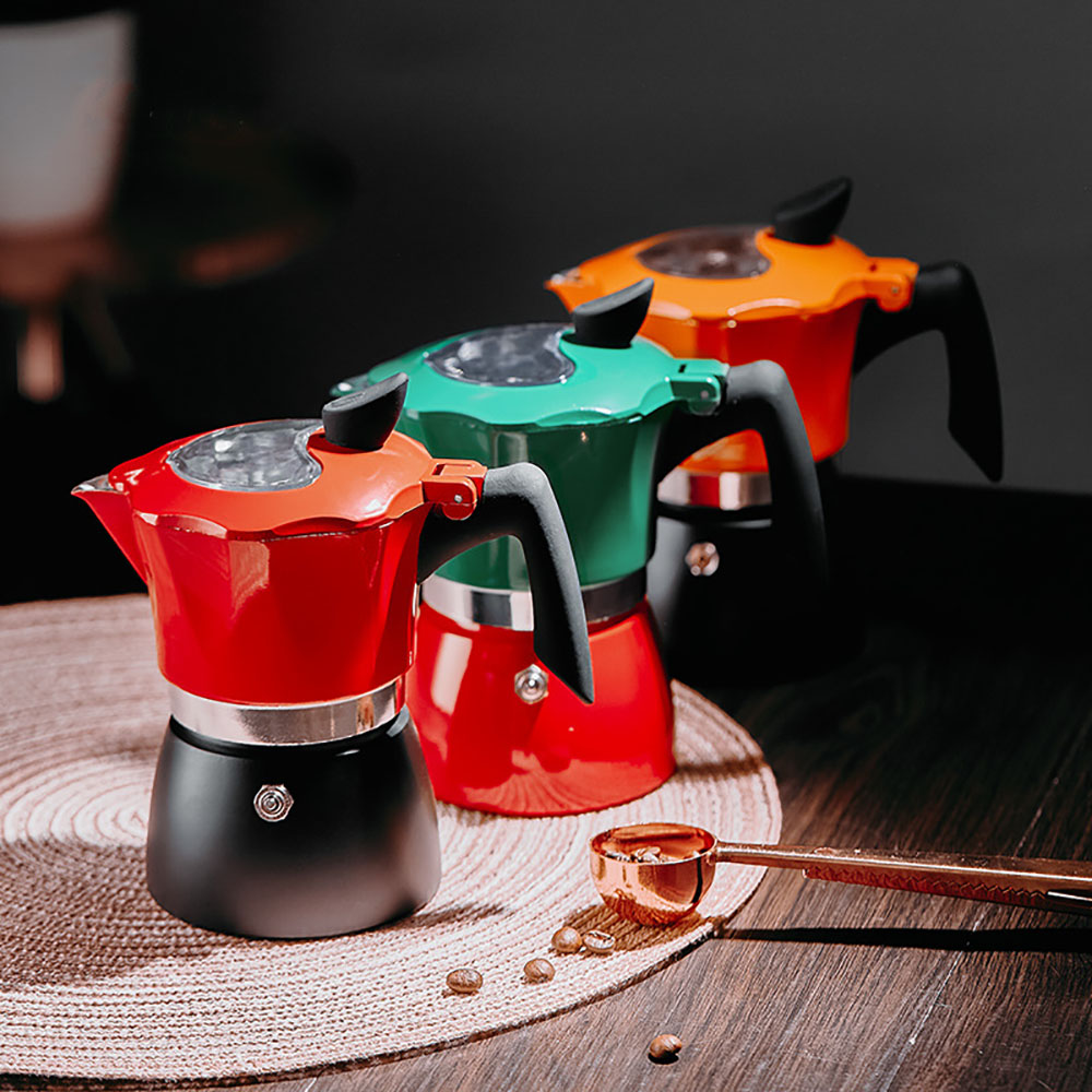 투컬러 150/300ML 비주얼 커버 모카포트 세트 에 - Hero Coffee Equipment 리뷰 및 가격