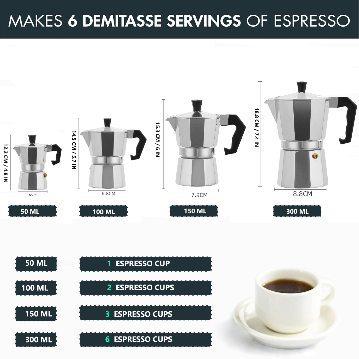 클래식 알루미늄 모카포트 50-300ML 가정용 스토브 - Outdoor Coffee Equipment 리뷰 및 가격
