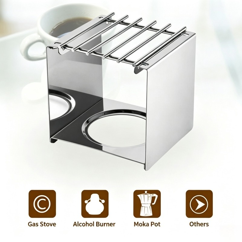 스테인리스 스틸 사각 커피 스토브 스탠드, 모카 포트  - Outdoor Coffee Equipment 리뷰 및 가격